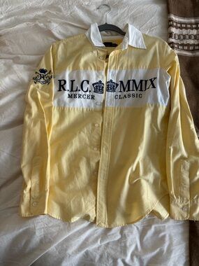 Ralph Lauren Yellow Polo Shirt with White Collar